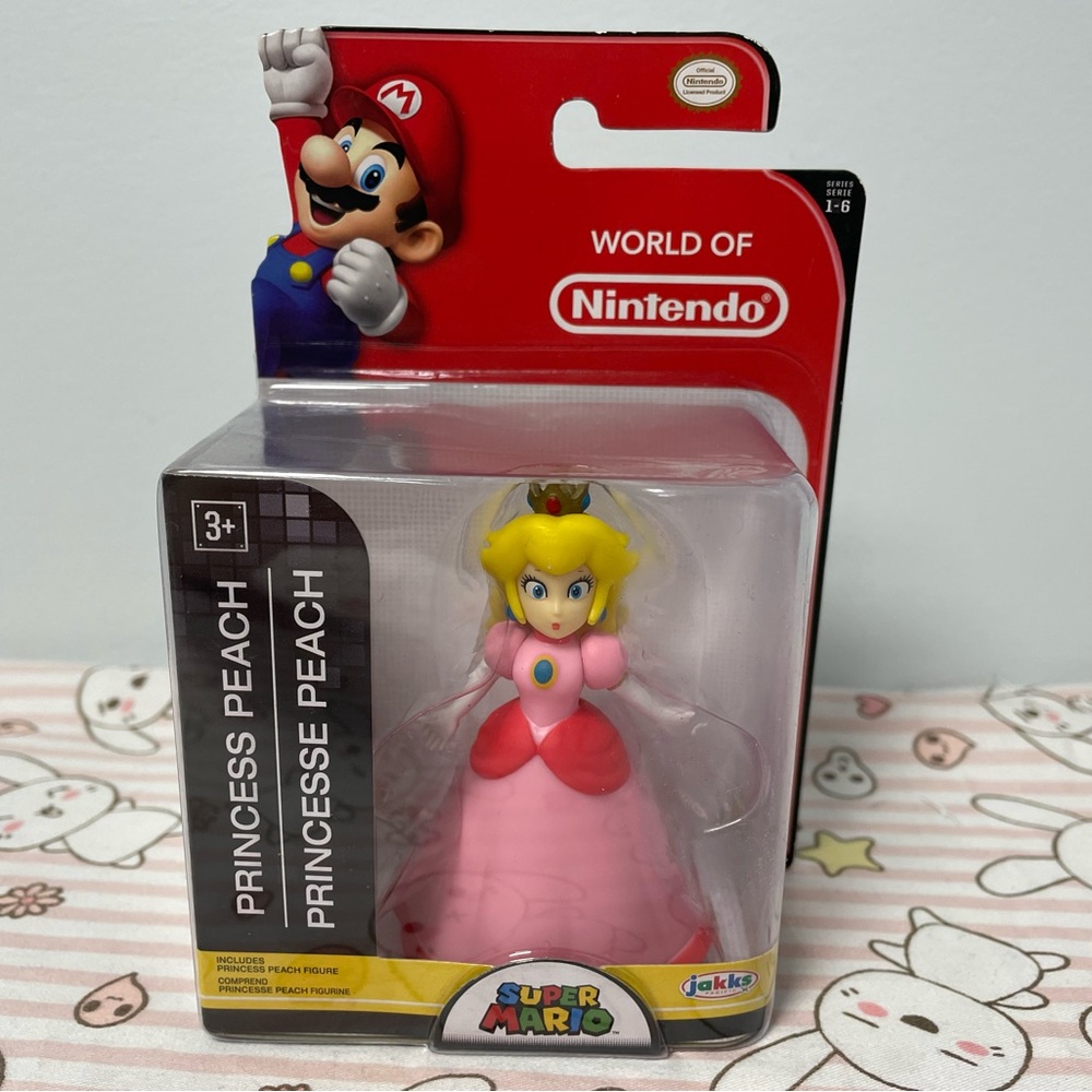 Princess Peach Super Mario Bros Nintendo Action Figure Mini NIB Jakks Pacific